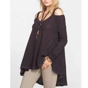 Free People Moonshine Thermal Raw Hem Sweater